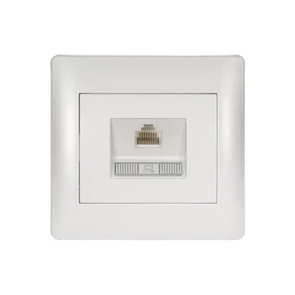ELMARK "Rhyme" süllyesztett informatikai csatlakozóaljzat RJ45 Cat5e, metál fehér