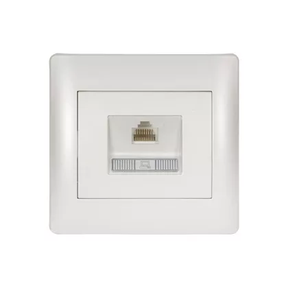   ELMARK "Rhyme" süllyesztett informatikai csatlakozóaljzat RJ45 Cat6e, metál fehér