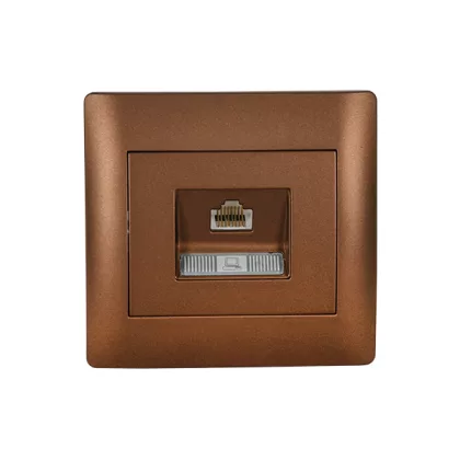   ELMARK "Rhyme" süllyesztett informatikai csatlakozóaljzat RJ45 Cat6e, metál kávé