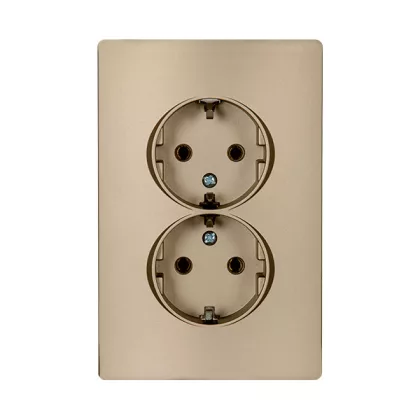 ELMARK "Rhyme" süllyesztett dupla dugalj, metál pezsg