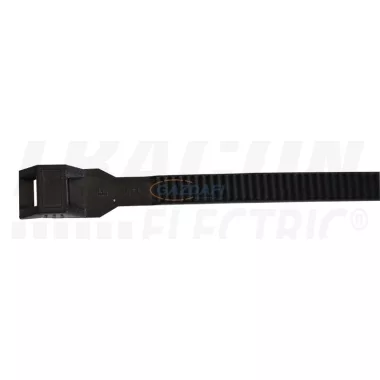 TRACON 115-12 PA12 kábelkötegelő, UV-álló, fekete 115×6mm, D=4-25mm, PA12