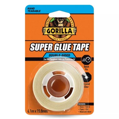 Gorilla SUPER GLUE Tape Kristálytiszta Kétoldalas Ragasztószalag 15,8mm x 6,1m(115718)