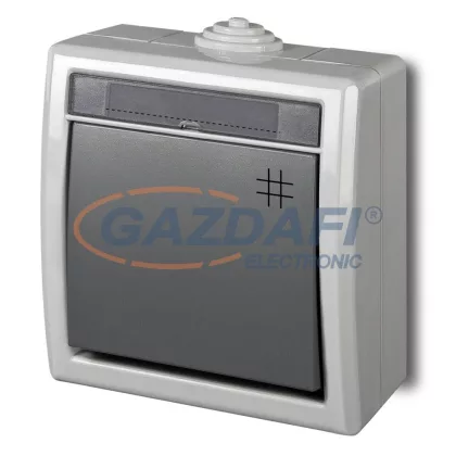   ELEKTRO-PLAST 1206-10 "Aquant" kereszt kapcsoló, falon kívüli, szürke, IP55, UV álló, 250V, 10A