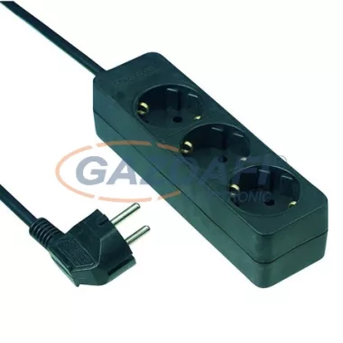 GAO 12332 Asztali elosztó 3-as, 1,4m, 3x1.5, fekete