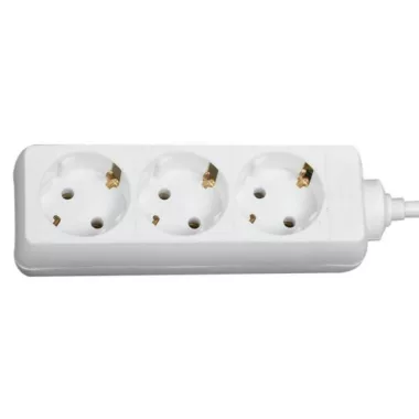 GAO 12342 Asztali elosztó 3-as, 1,4m, 3x1.5, fehér