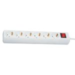   GAO 12360 Desktop distributor with 6 switches, 1.4m, 3x1.5, white