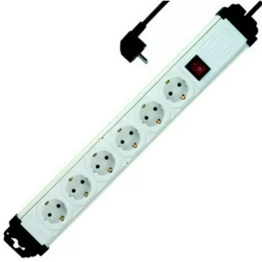 GAO 12434 Kultúr hosszabbitó kapcs. 6-os gyv., 3x1,0, 2m, fehér