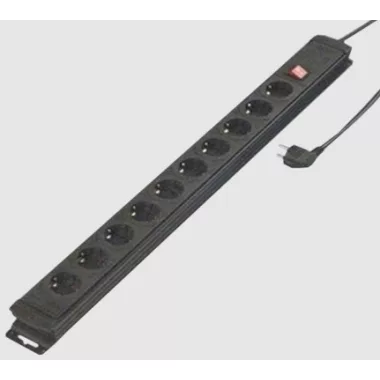 GAO 12461 Kultúr hosszabbitó kapcs. 10-es gyv., 3x1,0, 2m, fekete