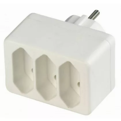 GAO 12730 Földeletlen 3-as elosztó, 2, 5A, fehér