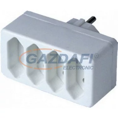 GAO 12738 Földeletlen 4-es elosztó, 2, 5A, fehér