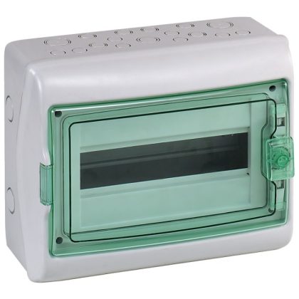   SCHNEIDER 13431 KAEDRA Distributor, transparent door, external, 1x12 module, gray