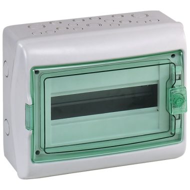 SCHNEIDER 13432 KAEDRA Distributor, transparent door, external, 1x18 module, gray