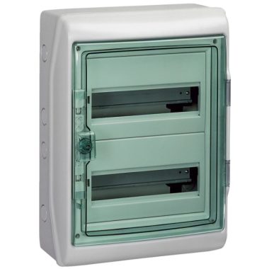 SCHNEIDER 13433 KAEDRA Distributor, transparent door, external, 2x12 module, gray