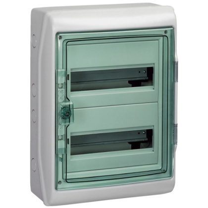   SCHNEIDER 13433 KAEDRA Distributor, transparent door, external, 2x12 module, gray
