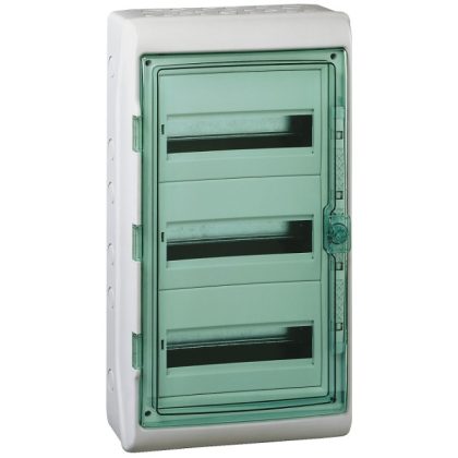   SCHNEIDER 13435 KAEDRA Distributor, transparent door, external, 3x12 module, gray