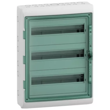 SCHNEIDER 13436 KAEDRA Kiselosztó, átlátszó ajtó, falon kívüli, 3x18 modul, szürke SCHNEIDER 13436 KAEDRA Kiselosztó, átlátszó ajtó, falon kívüli, 3x18 modul, szürke