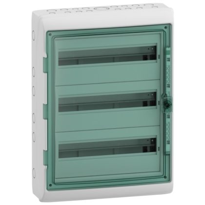   SCHNEIDER 13436 KAEDRA Distributor, transparent door, external, 3x18 module, gray