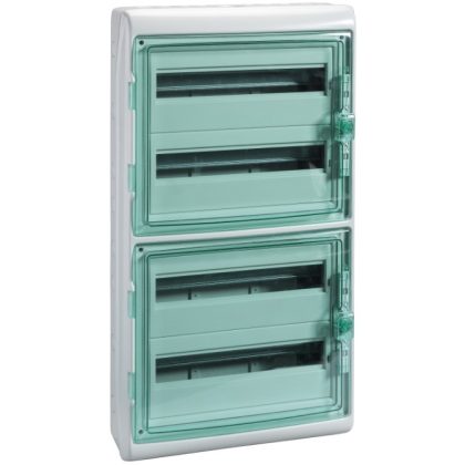   SCHNEIDER 13437 KAEDRA Distributor, transparent door, external, 4x18 module, gray
