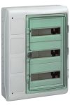 SCHNEIDER 13440 KAEDRA Distribution box with junction box, transparent door, external, 3x12 module + 4 openings, gray