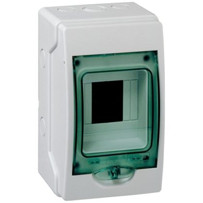   SCHNEIDER 13441 KAEDRA Mini distributor, transparent door, external, 1x4 module, gray