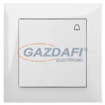   ELEKTRO-PLAST 1414-00 "Sentia" csengőjeles nyomókapcsoló, süllyesztett, fehér, IP20, 250V, 10A, kerettel
