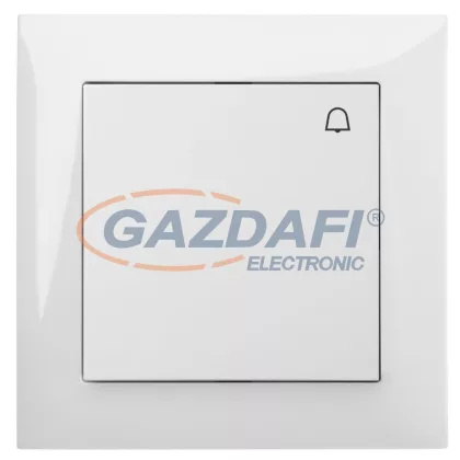   ELEKTRO-PLAST 1414-00 "Sentia" csengőjeles nyomókapcsoló, süllyesztett, fehér, IP20, 250V, 10A, kerettel
