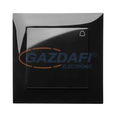 ELEKTRO-PLAST 1414-58 "Sentia" csengőjeles nyomókapcsoló, süllyesztett, fekete, IP20, 250V, 10A, keret nélkül ELEKTRO-PLAST 1414-58 "Sentia" csengőjeles nyomókapcsoló, süllyesztett, fekete, IP20, 250V, 10A, keret nélkül