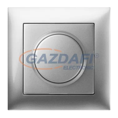 ELEKTRO-PLAST 1417-06 "Sentia" fényerőszabályzó kapcsoló, süllyesztett, ezüst, IP44, 40-400W, kerettel