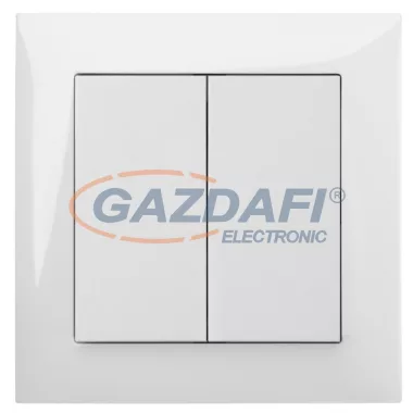 ELEKTRO-PLAST 1418-00 "Sentia" dupla váltókapcsoló, süllyesztett, fehér, IP20, 250V, 10A, kerettel ELEKTRO-PLAST 1418-00 "Sentia" dupla váltókapcsoló, süllyesztett, fehér, IP20, 250V, 10A, kerettel