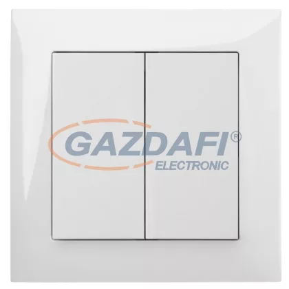   ELEKTRO-PLAST 1418-00 "Sentia" dupla váltókapcsoló, süllyesztett, fehér, IP20, 250V, 10A, kerettel