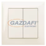   ELEKTRO-PLAST 1418-01 "Sentia" dupla váltókapcsoló, süllyesztett, krém, IP20, 250V, 10A, kerettel