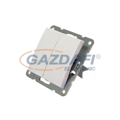 ELEKTRO-PLAST 1418-11 "Sentia" dupla váltókapcsoló, süllyesztett, krém, IP20, 250V, 10A, keret nélkül ELEKTRO-PLAST 1418-11 "Sentia" dupla váltókapcsoló, süllyesztett, krém, IP20, 250V, 10A, keret nélkül