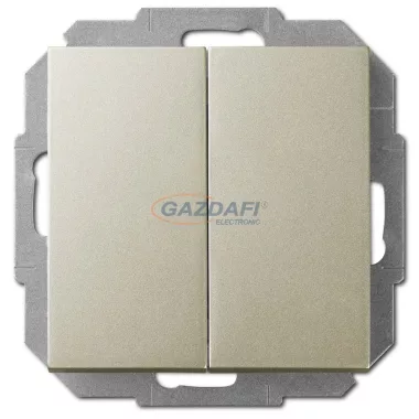 ELEKTRO-PLAST 1418-57 "Sentia" dupla váltókapcsoló, süllyesztett, szatén, IP20, 250V, 10A, keret nélkül
