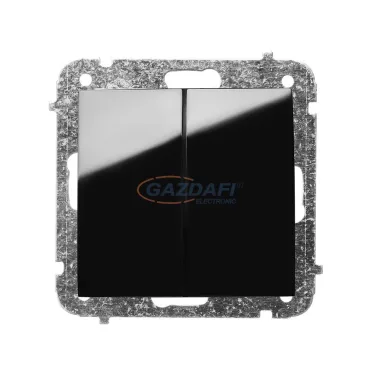 ELEKTRO-PLAST 1418-58 "Sentia" dupla váltókapcsoló, süllyesztett, fekete, IP20, 250V, 10A, keret nélkül