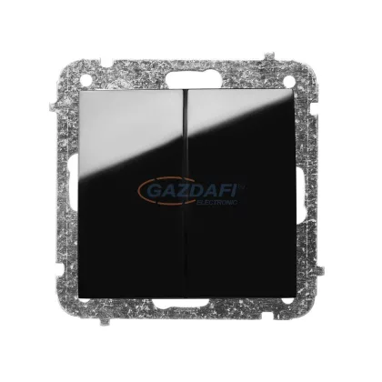 ELEKTRO-PLAST 1418-58 "Sentia" dupla váltókapcsoló, süllyesztett, fekete, IP20, 250V, 10A, keret nélkül ELEKTRO-PLAST 1418-58 "Sentia" dupla váltókapcsoló, süllyesztett, fekete, IP20, 250V, 10A, keret nélkül
