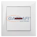   ELEKTRO-PLAST 1423-00 "Sentia" egypólusú, jelzőfényes kapcsoló, süllyesztett, fehér, IP20, 250V, 10A, kerettel
