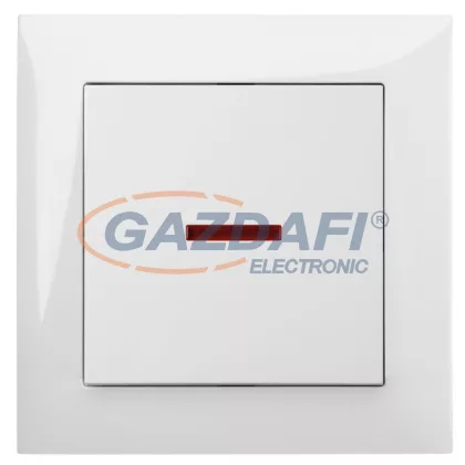 ELEKTRO-PLAST 1425-00 "Sentia" jelzőfényes váltókapcsoló, süllyesztett, fehér, IP20, 250V, 10A, kerettel ELEKTRO-PLAST 1425-00 "Sentia" jelzőfényes váltókapcsoló, süllyesztett, fehér, IP20, 250V, 10A, kerettel
