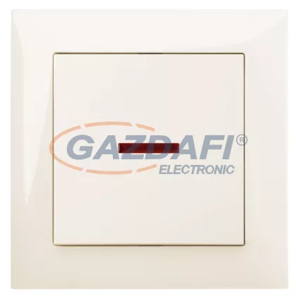 ELEKTRO-PLAST 1425-01 "Sentia" jelzőfényes váltókapcsoló, süllyesztett, krém, IP20, 250V, 10A, kerettel ELEKTRO-PLAST 1425-01 "Sentia" jelzőfényes váltókapcsoló, süllyesztett, krém, IP20, 250V, 10A, kerettel