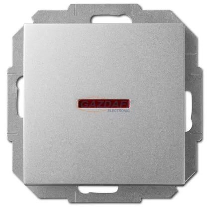 ELEKTRO-PLAST 1425-56 "Sentia" jelzőfényes váltókapcsoló, süllyesztett, ezüst, IP20, 250V, 10A, keret nélkül ELEKTRO-PLAST 1425-56 "Sentia" jelzőfényes váltókapcsoló, süllyesztett, ezüst, IP20, 250V, 10A, keret nélkül