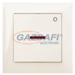   ELEKTRO-PLAST 1426-01 "Sentia" lámpajeles, jelzőfényes nyomókapcsoló, süllyesztett, krém, IP20, 250V, 10A, kerettel