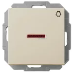   ELEKTRO-PLAST 1426-11 "Sentia" lámpajeles, jelzőfényes nyomókapcsoló, süllyesztett, krém, IP20, 250V, 10A, keret nélkül