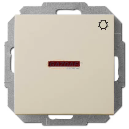   ELEKTRO-PLAST 1426-11 "Sentia" lámpajeles, jelzőfényes nyomókapcsoló, süllyesztett, krém, IP20, 250V, 10A, keret nélkül