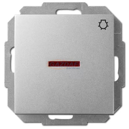 ELEKTRO-PLAST 1426-56 "Sentia" lámpajeles, jelzőfényes nyomókapcsoló, süllyesztett, ezüst, IP20, 250V, 10A, keret nélkül ELEKTRO-PLAST 1426-56 "Sentia" lámpajeles, jelzőfényes nyomókapcsoló, süllyesztett, ezüst, IP20, 250V, 10A, keret nélkül