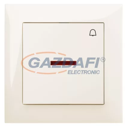 ELEKTRO-PLAST 1427-01 "Sentia" csengőjeles, jelzőfényes kapcsoló, süllyesztett, krém, IP20, 250V, 10A, kerettel ELEKTRO-PLAST 1427-01 "Sentia" csengőjeles, jelzőfényes kapcsoló, süllyesztett, krém, IP20, 250V, 10A, kerettel