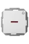 ELEKTRO-PLAST 1427-10 "Sentia" csengőjeles, jelzőfényes kapcsoló, süllyesztett, fehér, IP20, 250V, 10A, keret nélkül