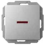   ELEKTRO-PLAST 1428-56 "Sentia" keresztkapcsoló, jelzőfényes, süllyesztett, ezüst, IP20, 250V, 10A, keret nélkül