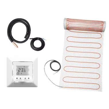 TECHNOTHERM WFK 9.0 Fűtőszőnyeg szett termosztáttal és termovezetékkel, 1.44kW, 50x1800cm TECHNOTHERM WFK 9.0 Fűtőszőnyeg szett termosztáttal és termovezetékkel, 1.44kW, 50x1800cm