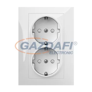 ELEKTRO-PLAST 1438-00 "Sentia" csatlakozó aljzat, 2x2P+F, fehér, kerettel ELEKTRO-PLAST 1438-00 "Sentia" csatlakozó aljzat, 2x2P+F, fehér, kerettel