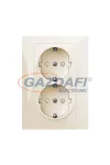 ELEKTRO-PLAST 1438-01 "Sentia" csatlakozó aljzat, 2x2P+F, krém, kerettel ELEKTRO-PLAST 1438-01 "Sentia" csatlakozó aljzat, 2x2P+F, krém, kerettel
