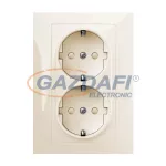   ELEKTRO-PLAST 1438-01 "Sentia" csatlakozó aljzat, 2x2P+F, krém, kerettel